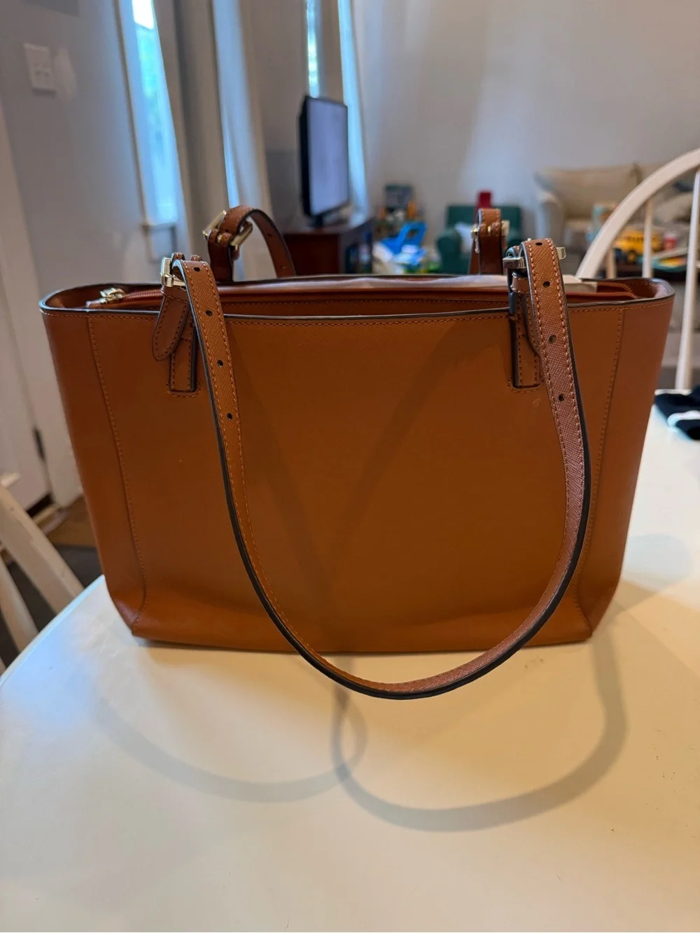 Tory Burch York Buckle Tote cognac Saffiano